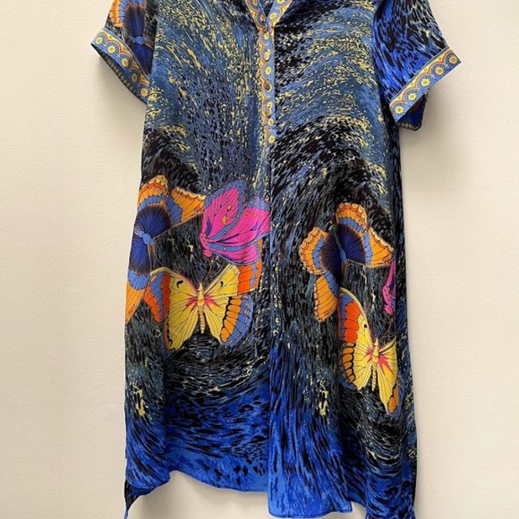Queen Mulock Butterfly Print Button Down Dress - Picture 6 of 7